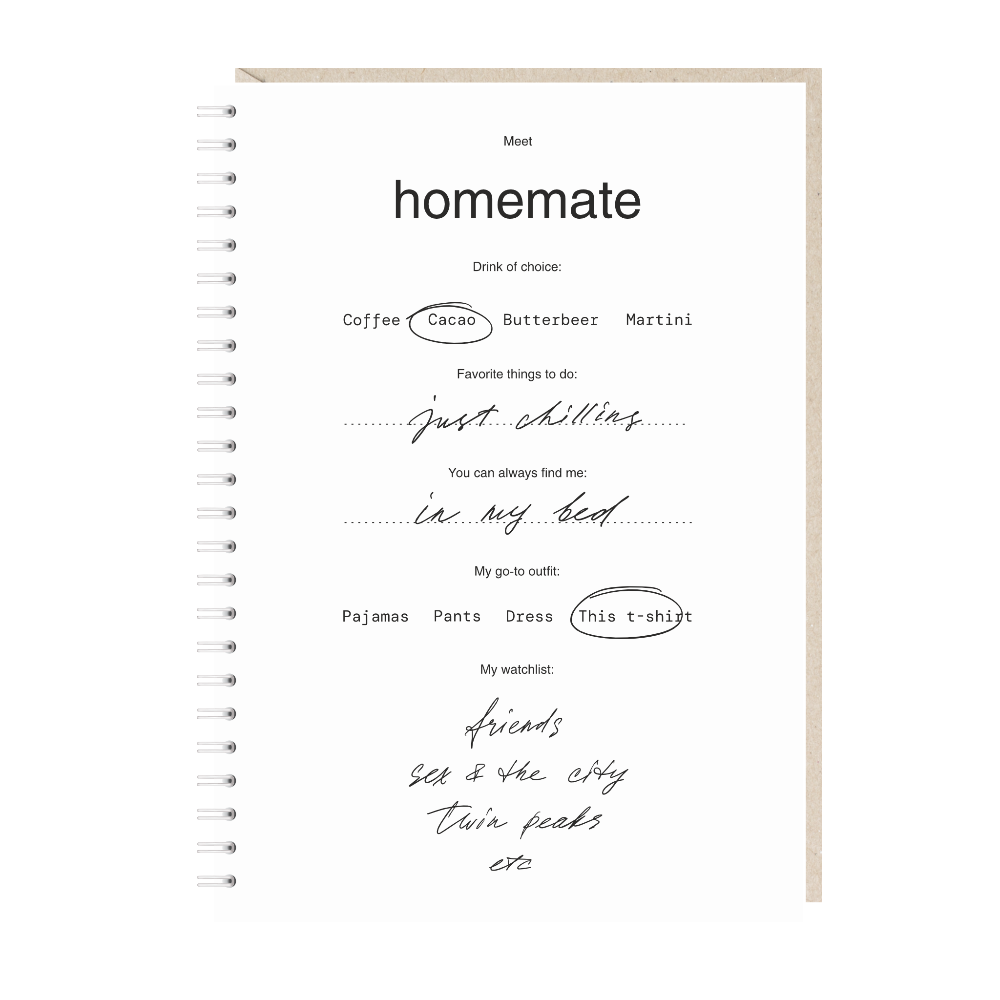 блокнот "meet homemate"