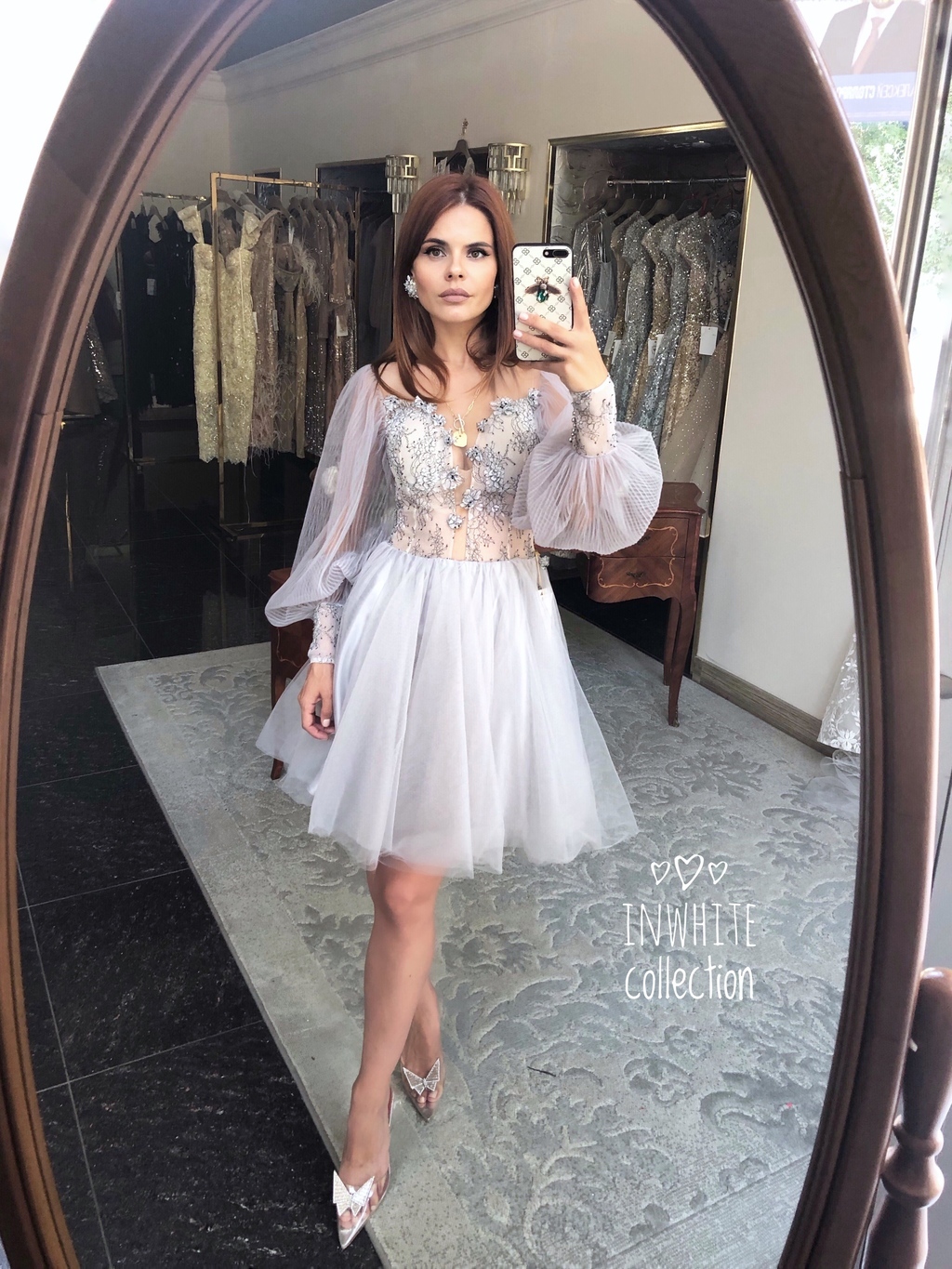 Коктельное платье BONNIE  mini стальной серый