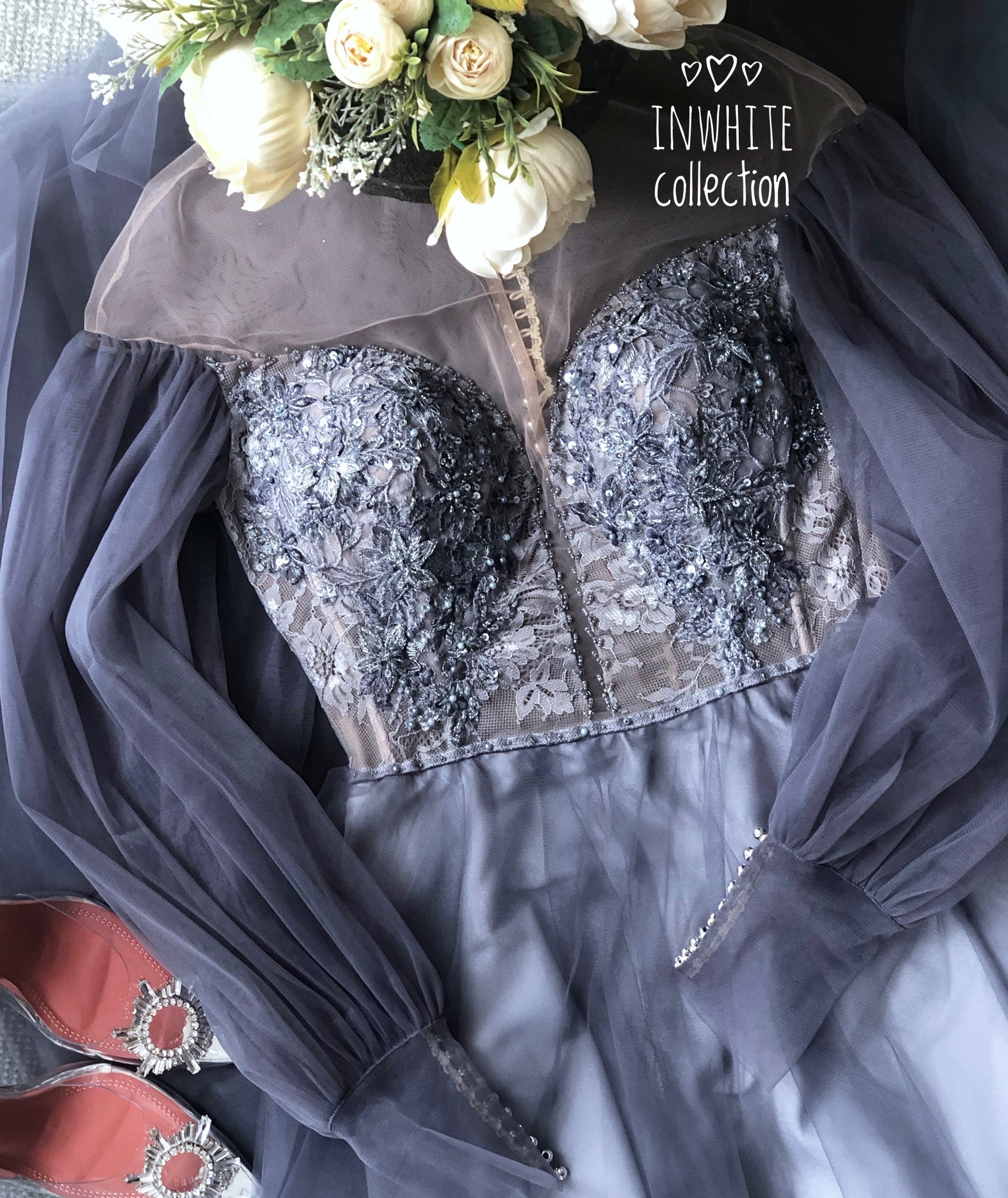 Вечернее платье LILI в темно сером