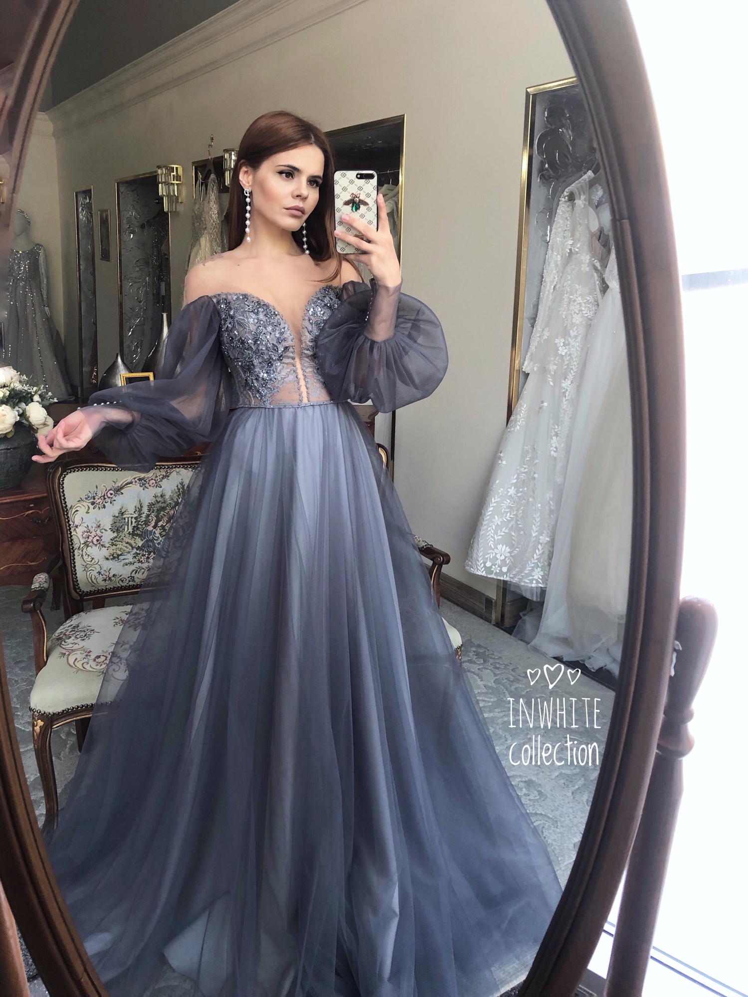 Вечернее платье LILI в темно сером