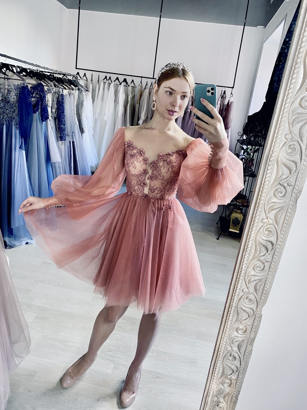 Коктельное платье BONNIE  mini арбузный фреш