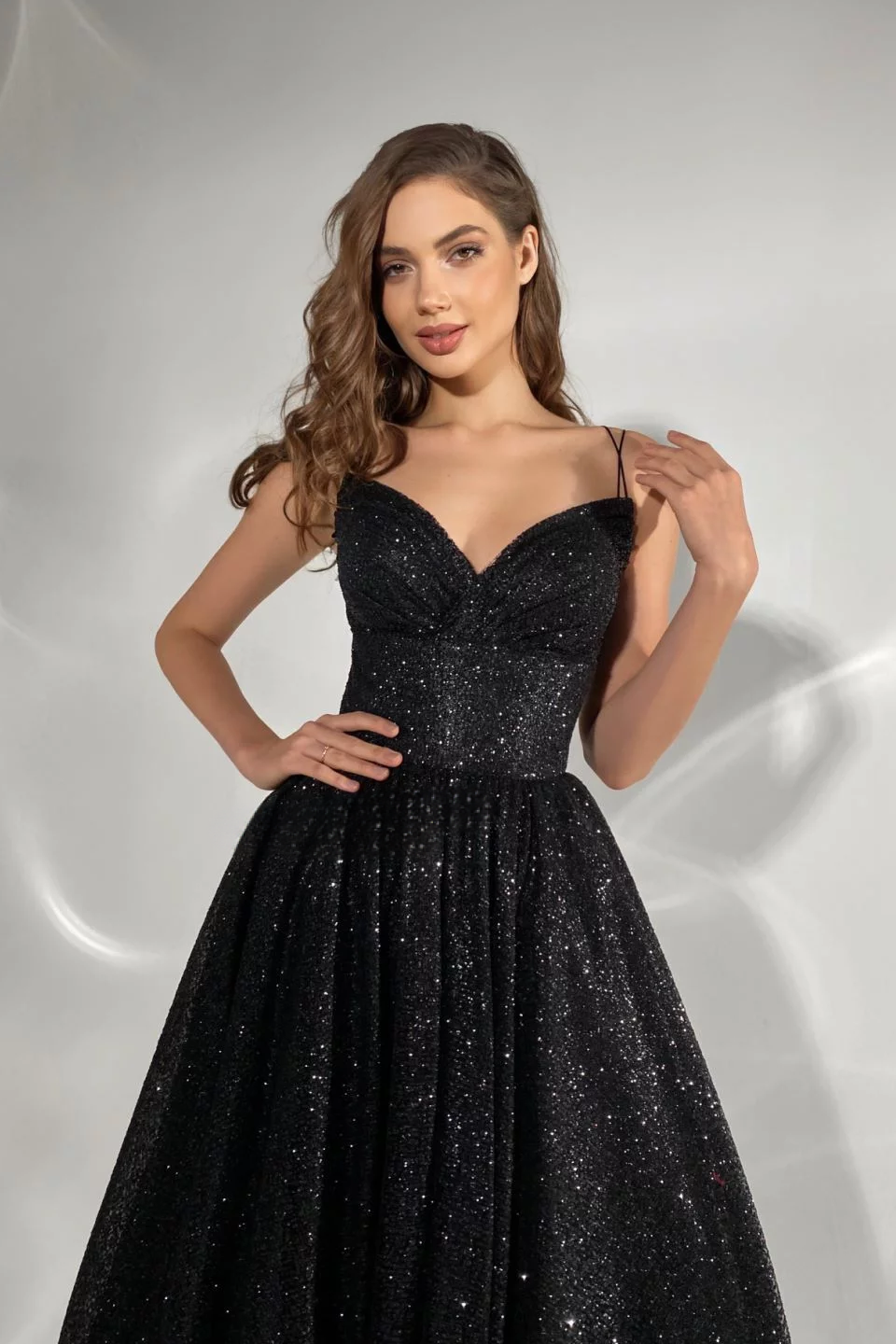 Вечернее платье RUD  в чёрном глиттере САХАРА