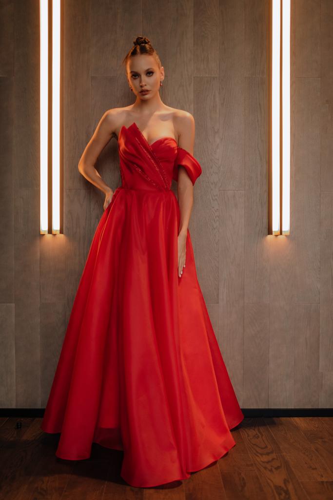 Вечернее платье ELLIA длинное в красном