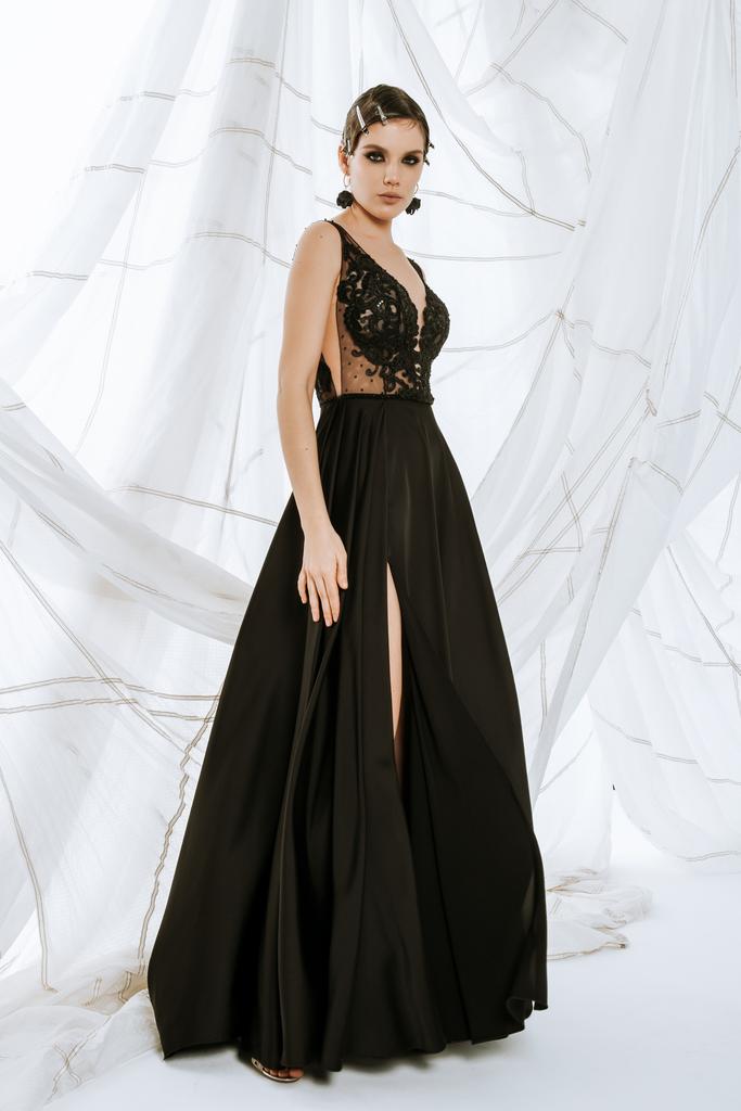 Вечернее платье LUNA длинное в  чёрном
