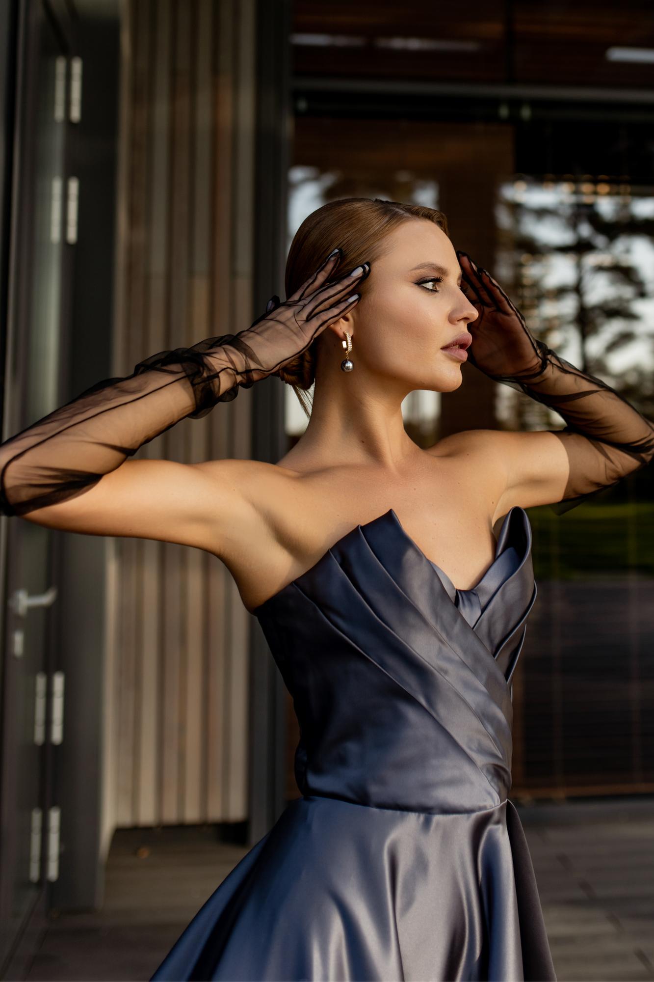 Вечернее платье LISSA длинное в графите