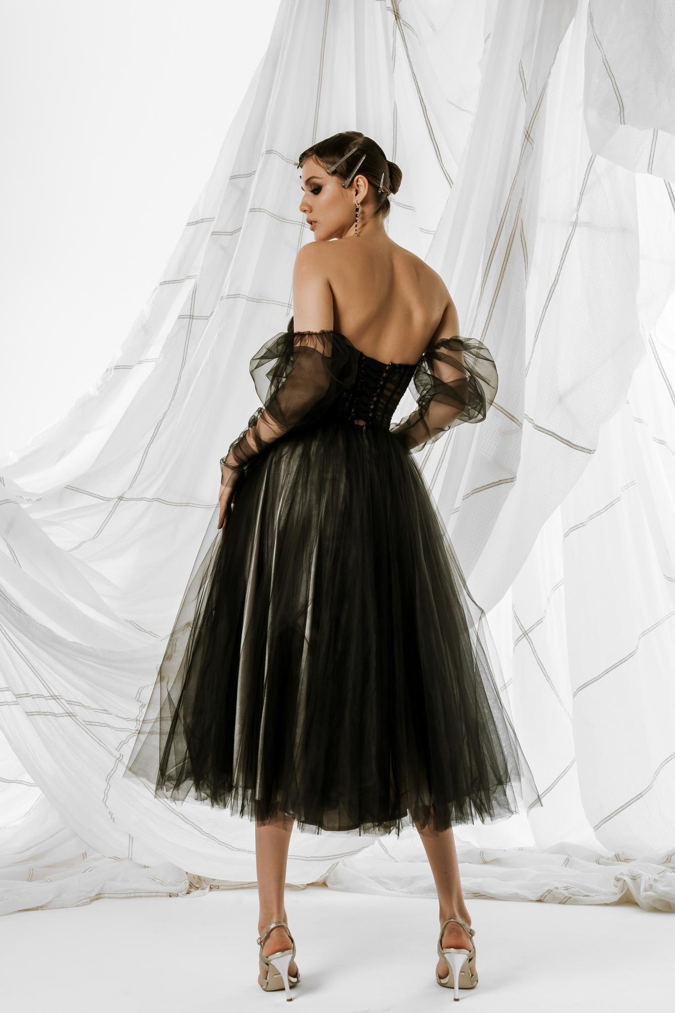 Вечернее платье ARLET длина MIDI черный микс