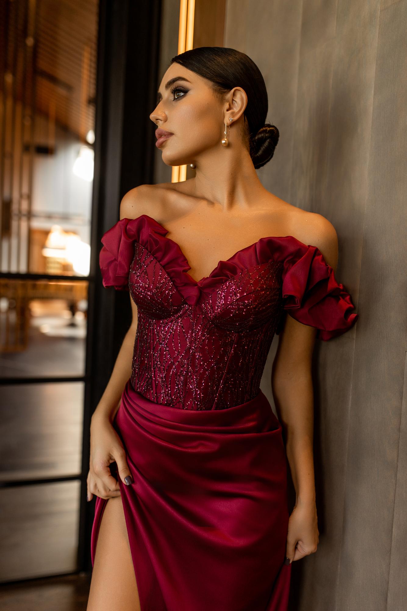 Вечернее платье ERACLEA  длинное в винном