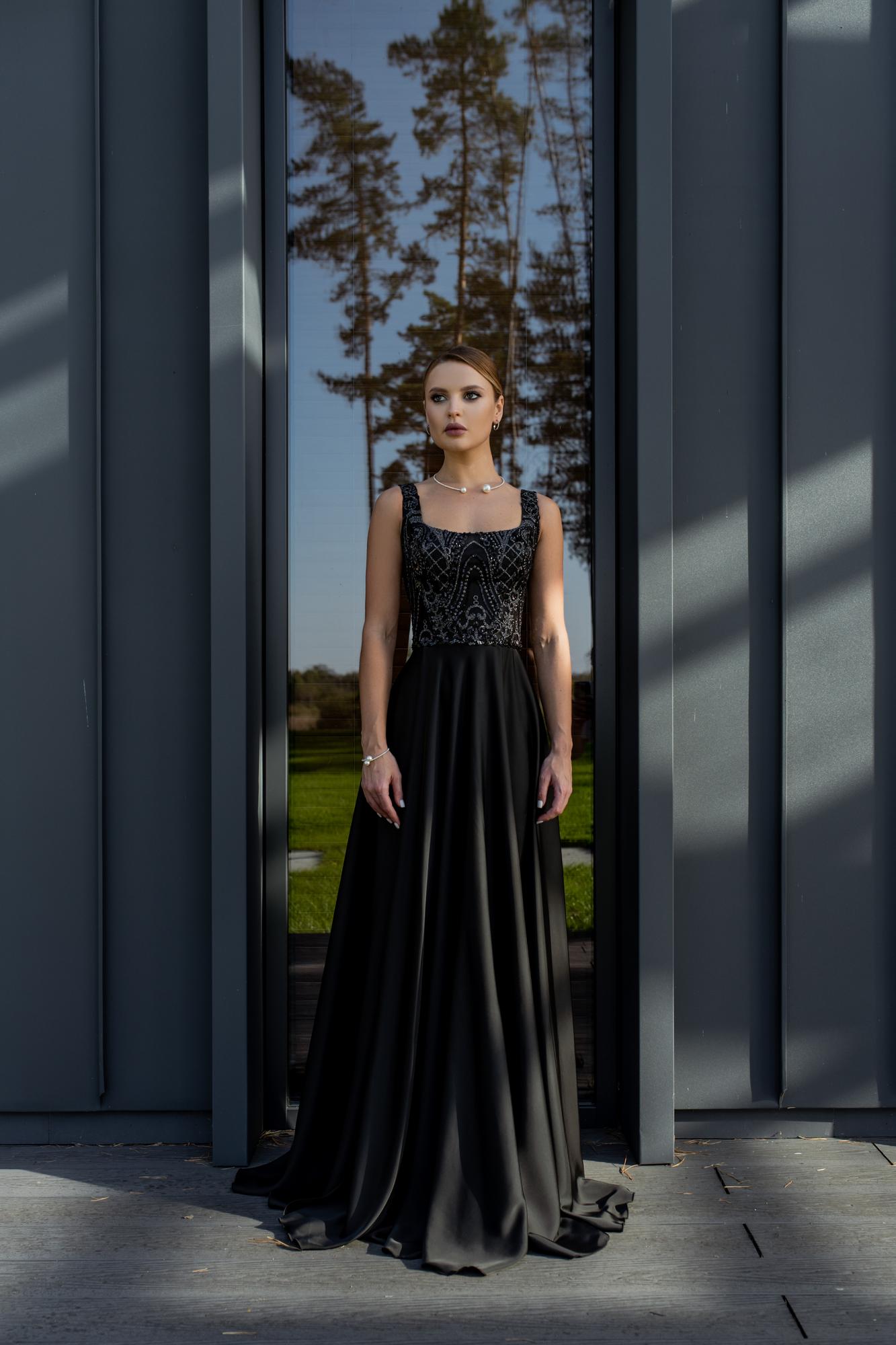 Вечернее платье TASHA  длинное цвет черный