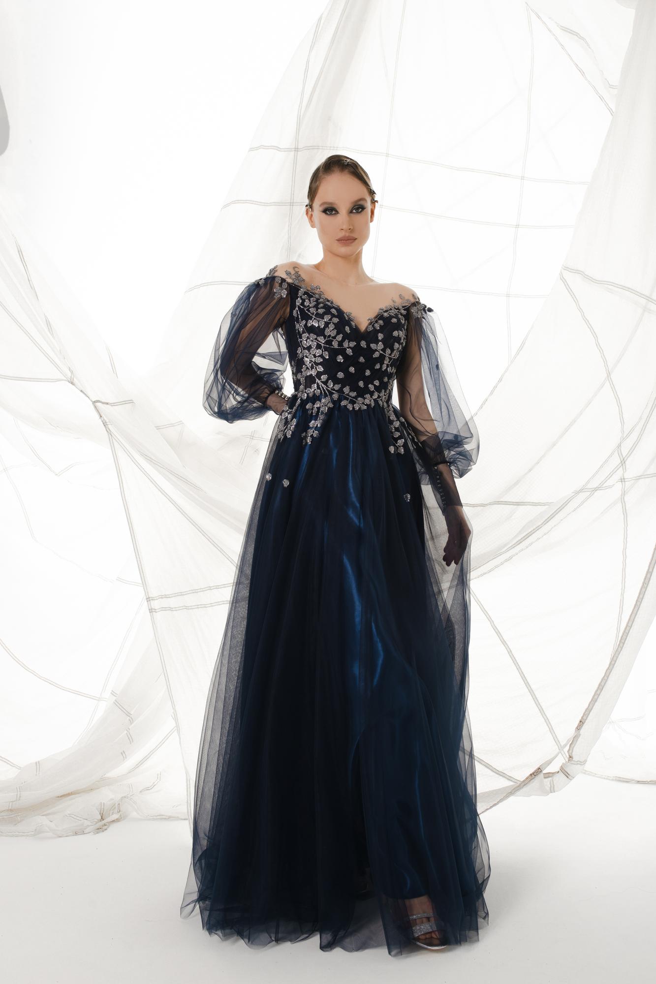 Вечернее платье SAVI длинное цвет синий