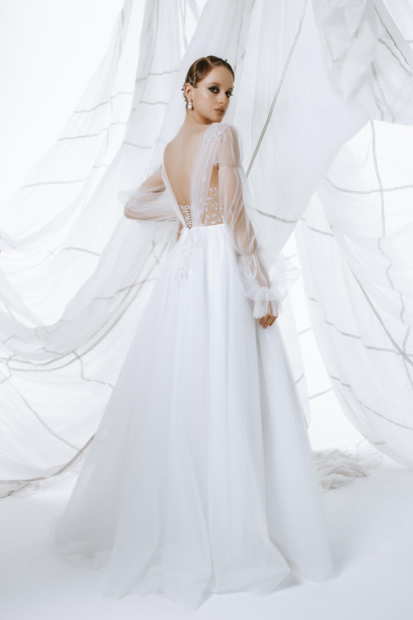 Свадебное платье KALEVALA длинное цвет молочный