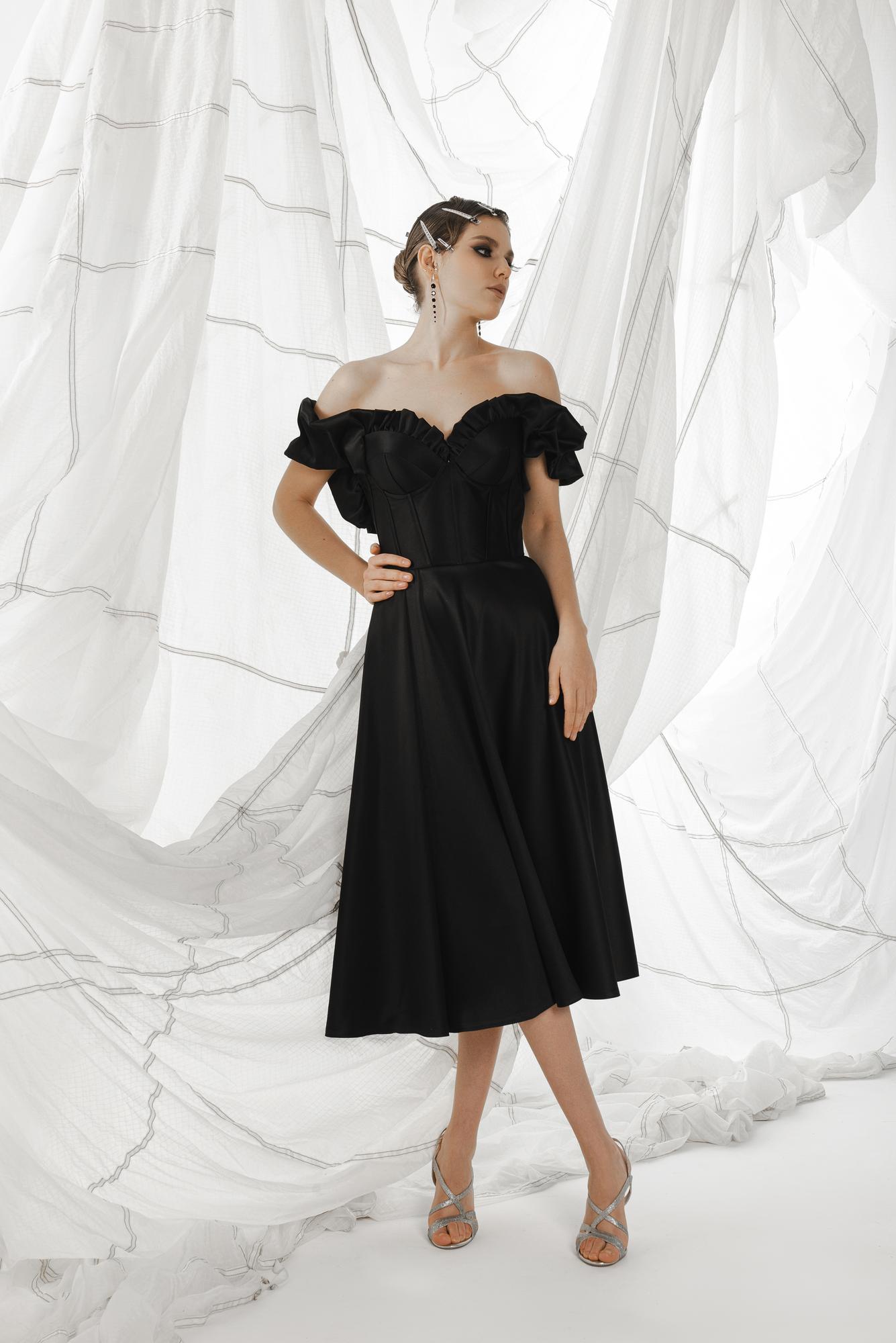 Вечернее платье ERACLEA  в длине миди цвет черный