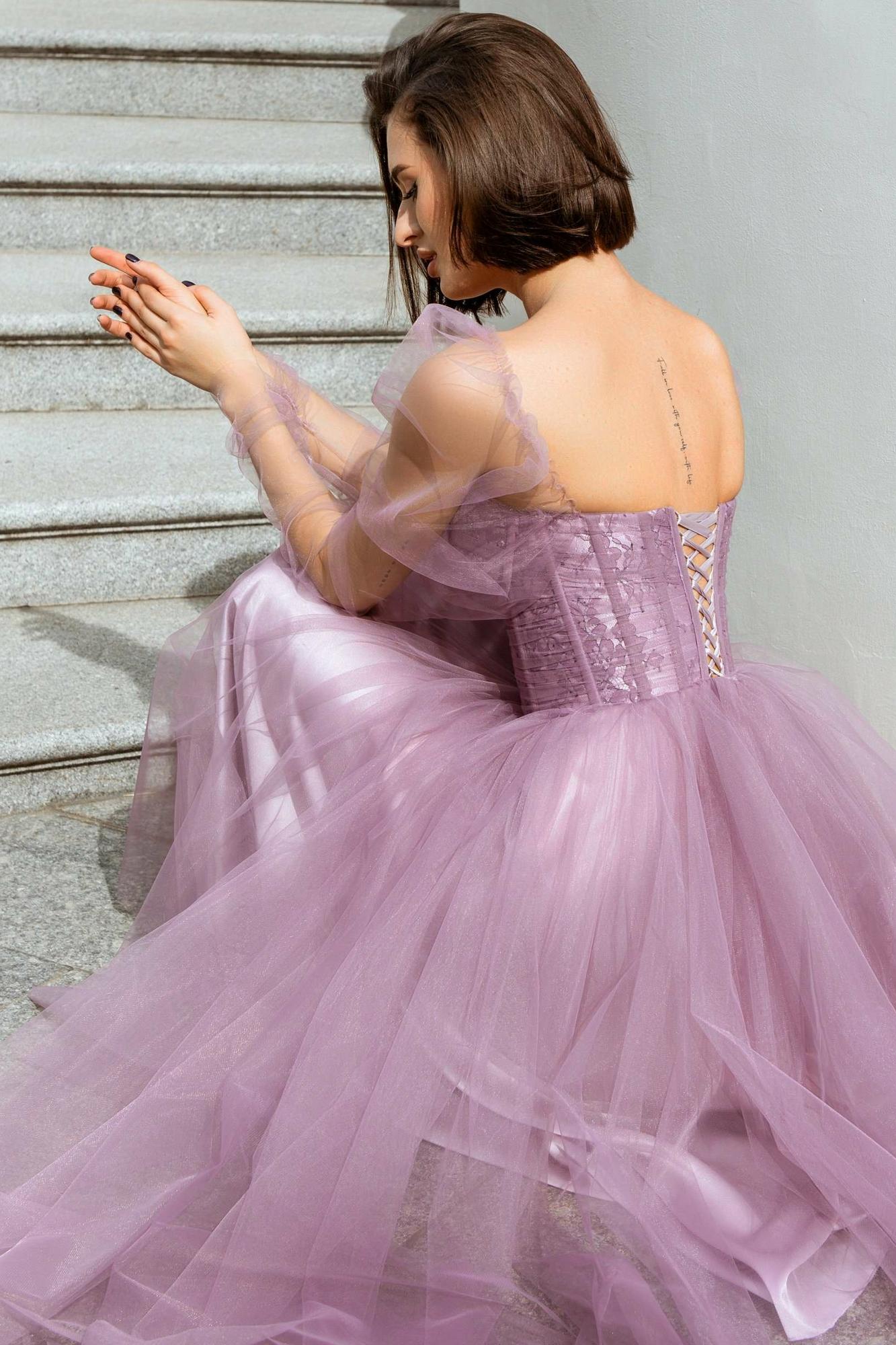 Коктейльное платье ARLET с рукавом  в цвете томленая ягода