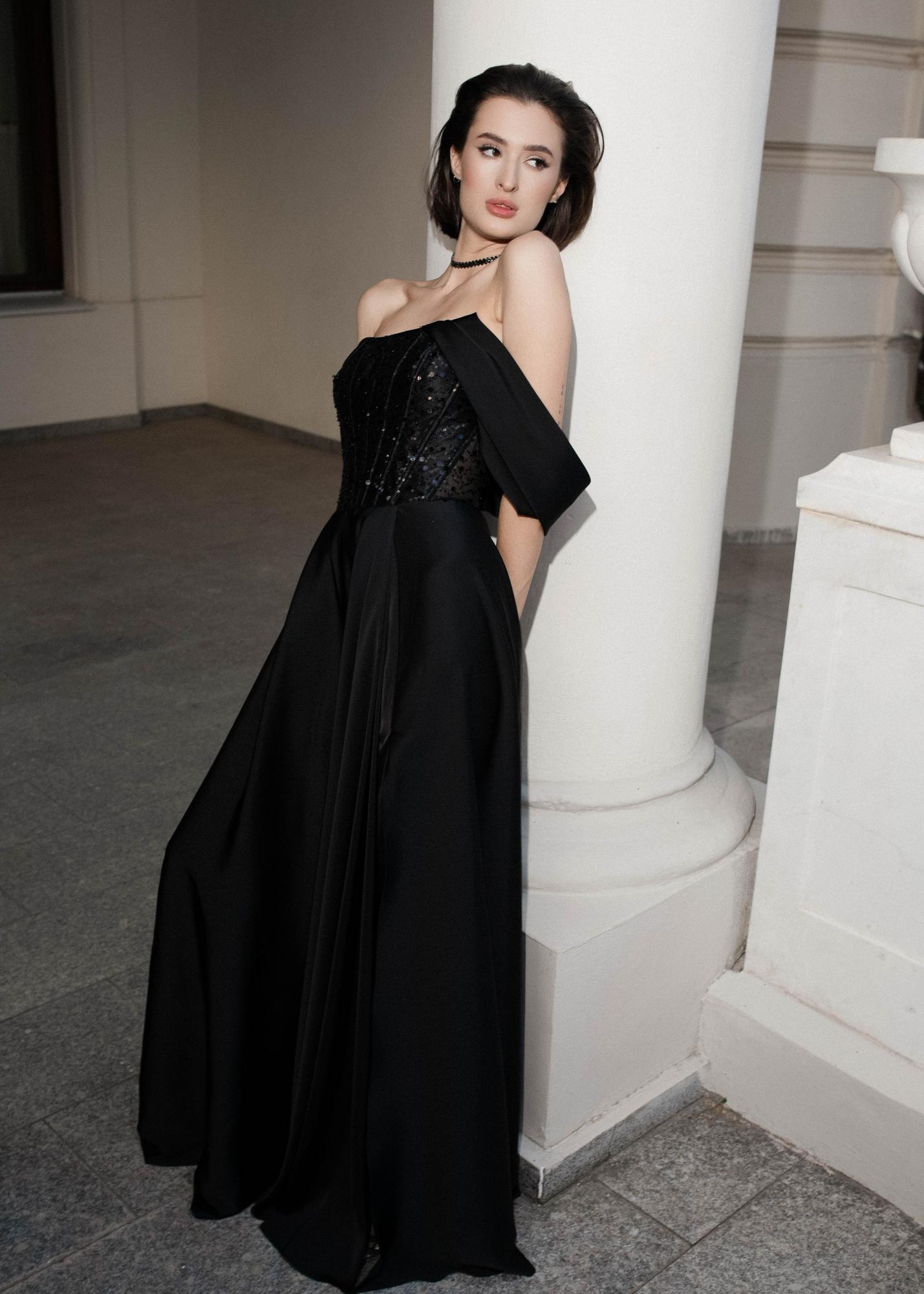 Вечернее платье JAME  длинное цвет черный