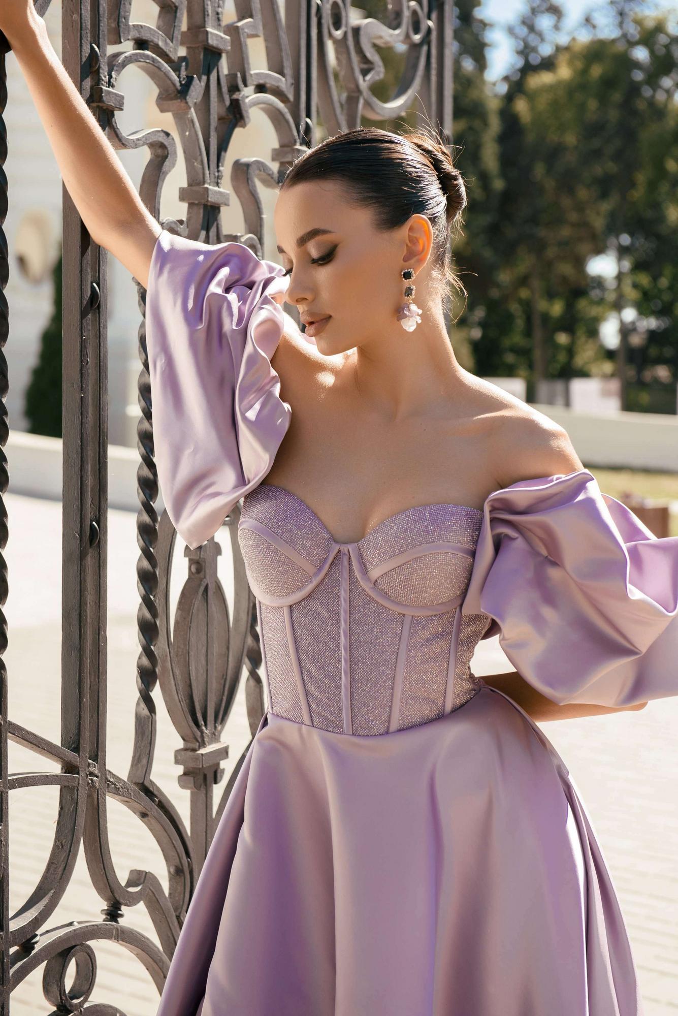 Вечернее платье MOKSI  длинное лавандовая трава