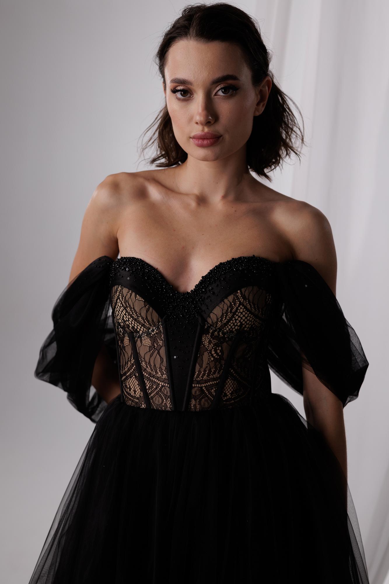 GLORIA/ ГЛОРИЯ черное пышное платье