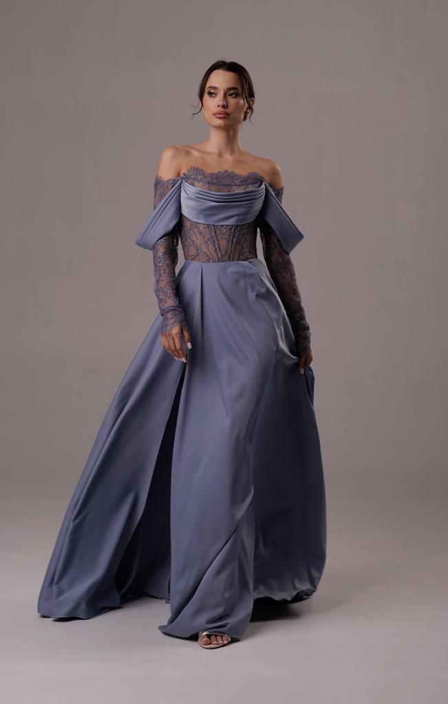 Шелковое вечернее платье CHARLY в лавандовом цвете