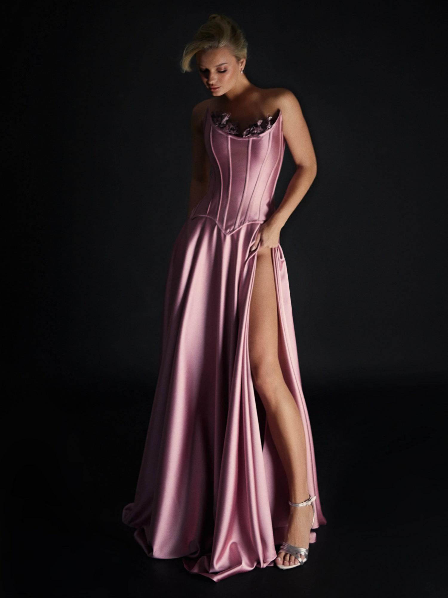 Комплект AMANDA  корсет + юбка A-силуэта в оттенке  пыльная роза