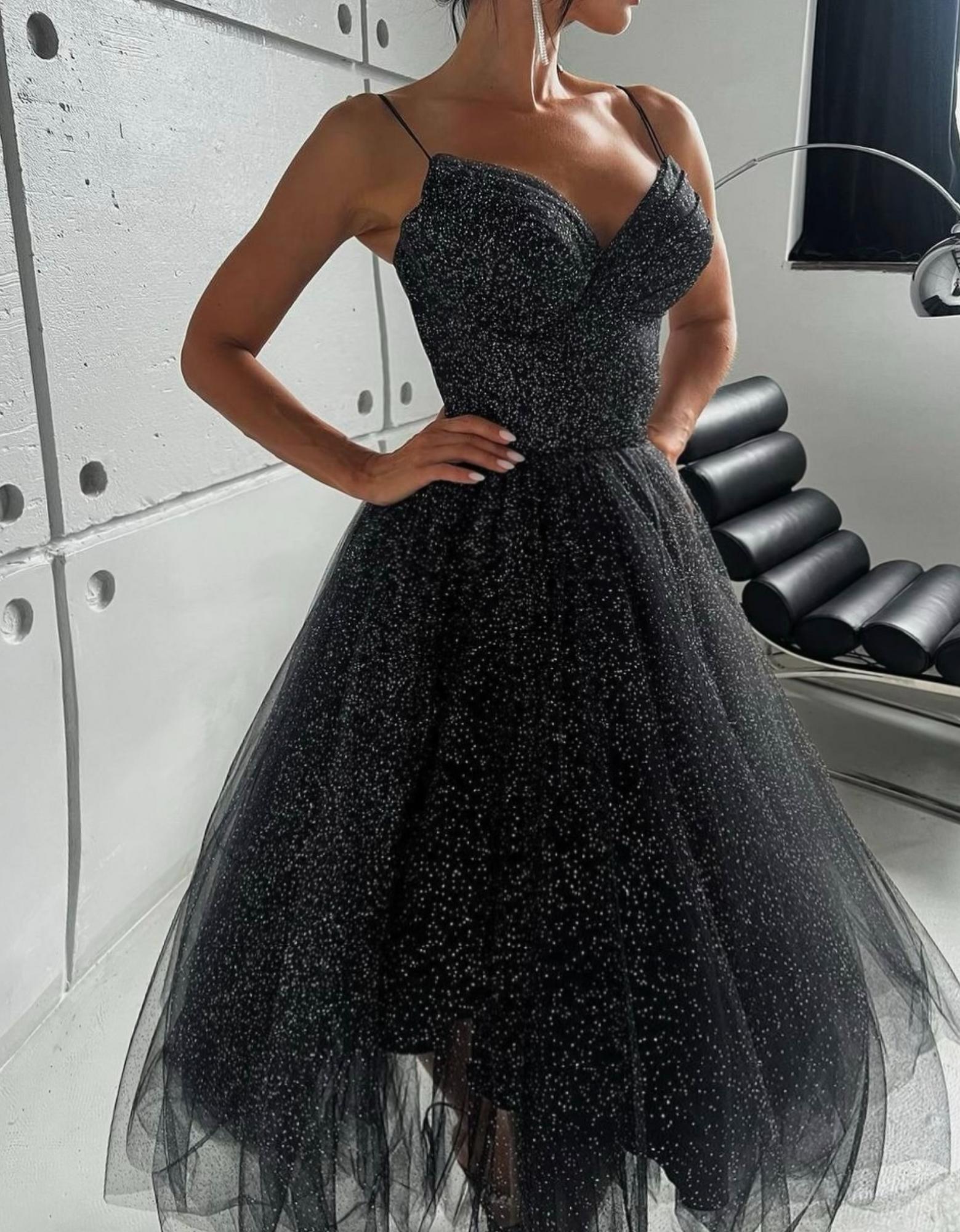 Вечернее платье RUD  в чёрном глиттере ЗВЕЗДОПАД