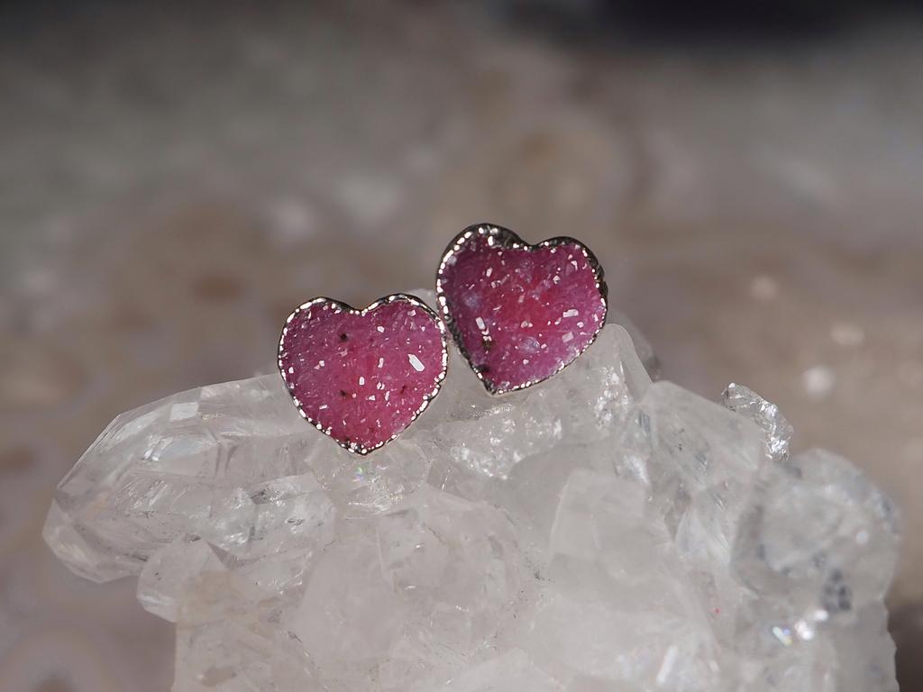 Серьги с розовым кварцем