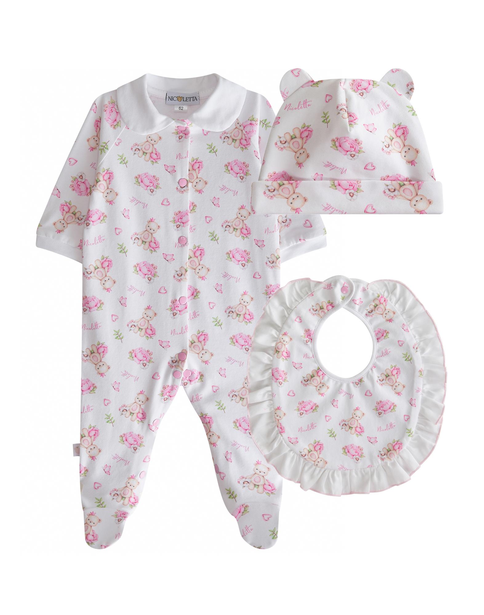 Комплект из трех предметов  «Мишка с пионами»