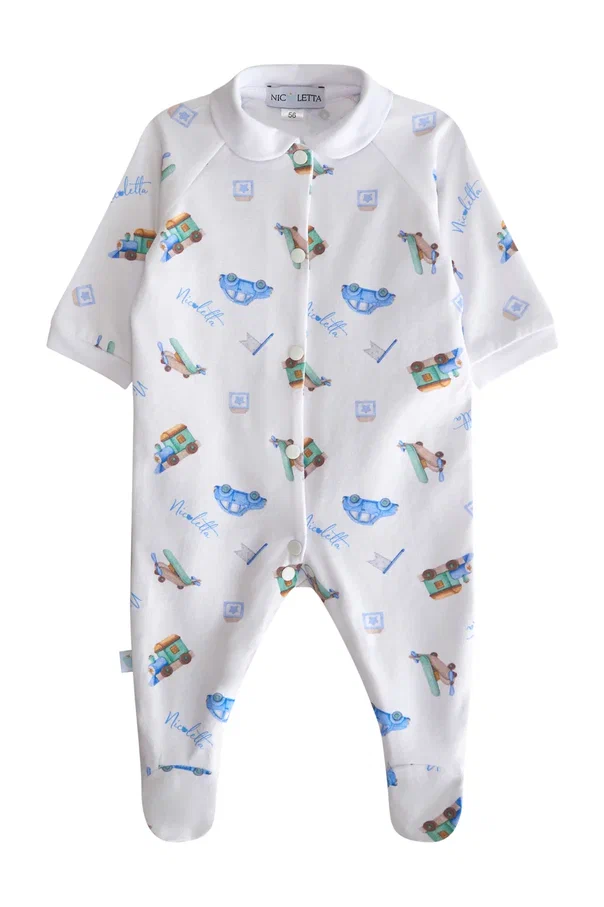 Комбинезон с воротничком «Машинки»