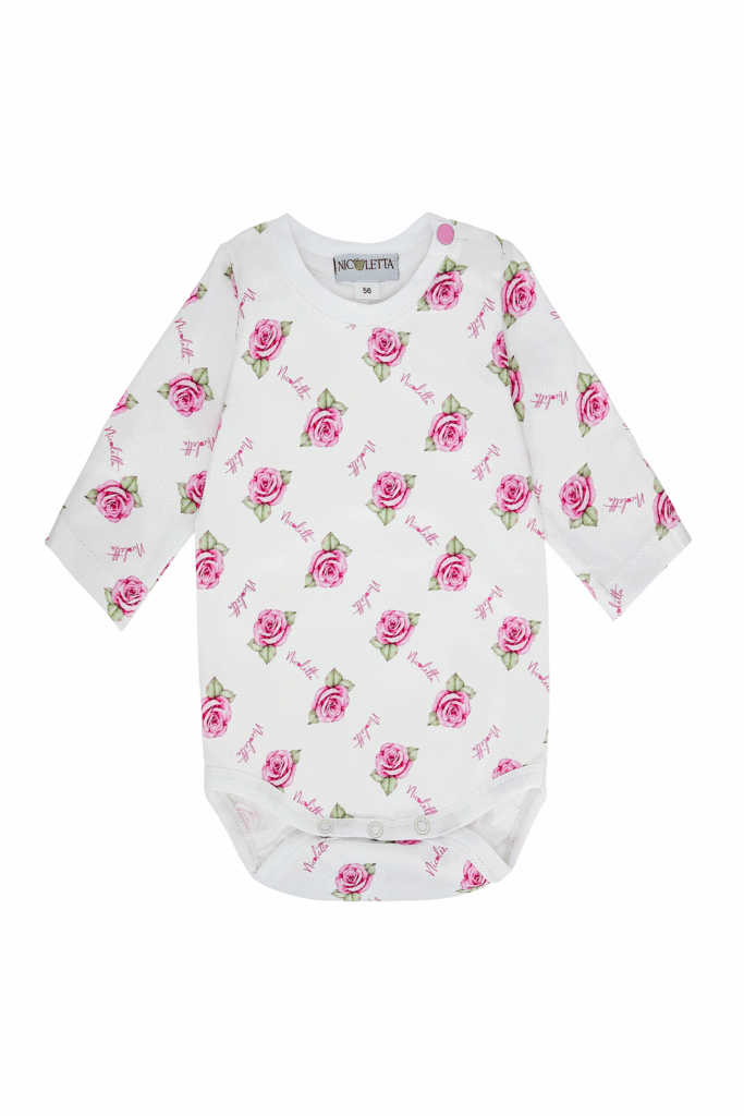 Боди - лонгслив "Розовая роза"