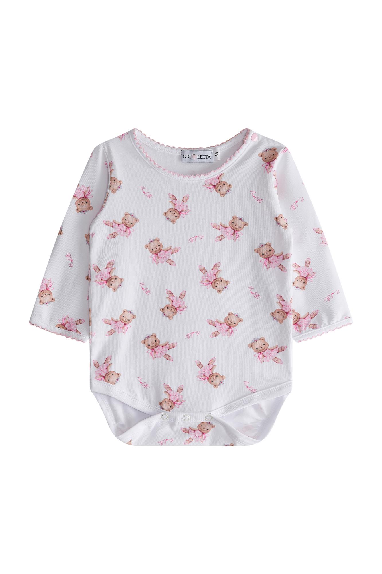 Боди-лонгслив принт «Мишка Балерина»