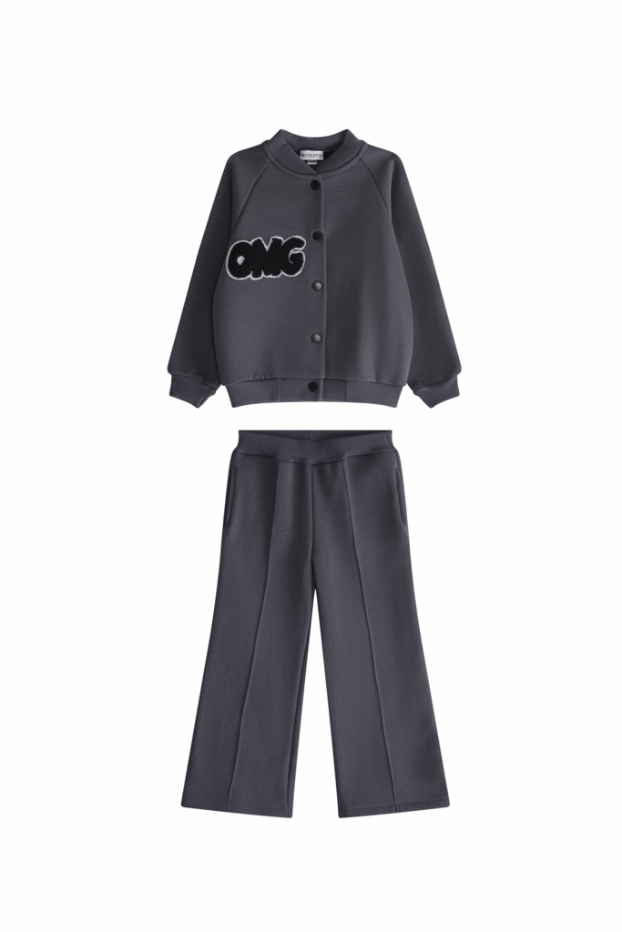 Костюм «OmG» утепленный на кнопках (штаны клеш), маренго