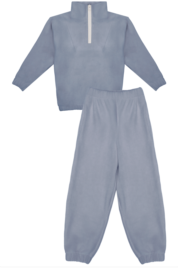 Костюм флисовый «Синий дымчатый», с белой молнией