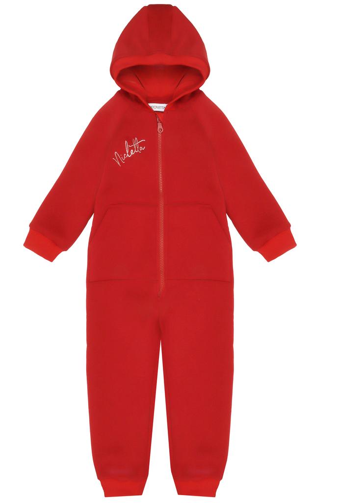 Комбинезон из футера с начесом «Nicletta», красный