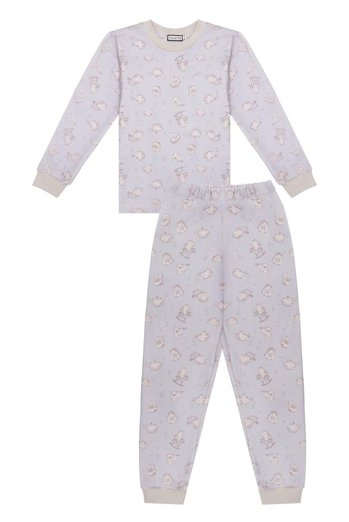 Пижама «Хомяки» (лонгслив и штаны), серо-голубая, в подарочной коробке