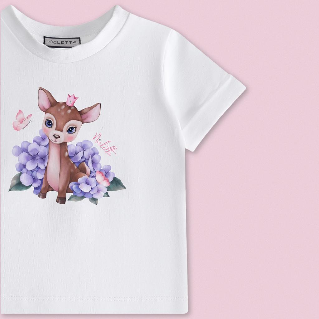 Футболка для девочки «Бемби», белая