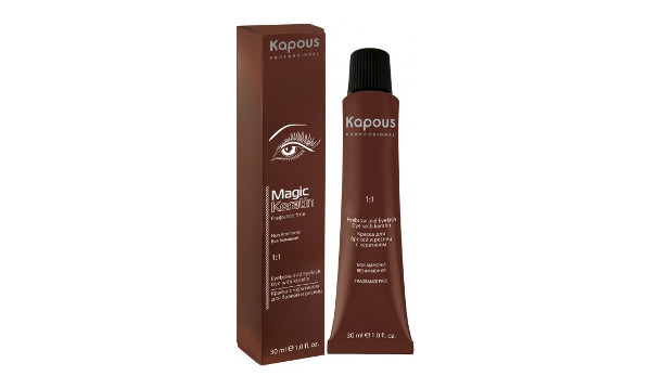 Kapous Magic Keratin Краска для бровей и ресниц с кератином Коричневая 30 мл
