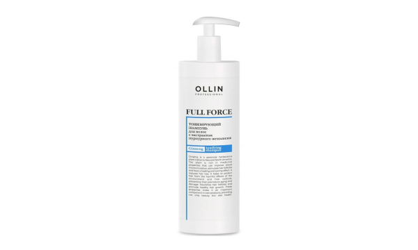 Ollin Full Force Tonifying Shampoo Тонизирующий шампунь с экстрактом пурпурного женьшеня 400 мл