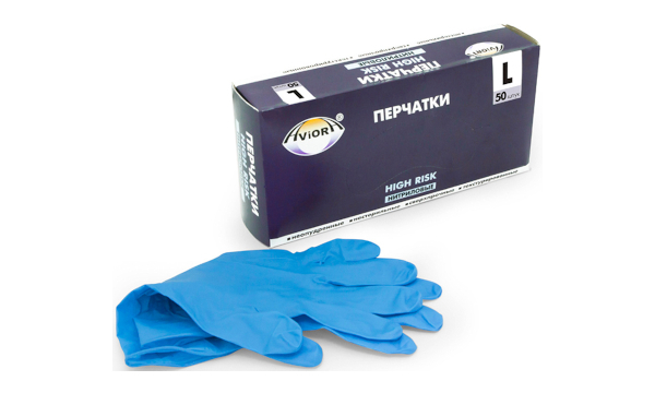 Aviora Перчатки нитриловые High Risk размер L 50 шт