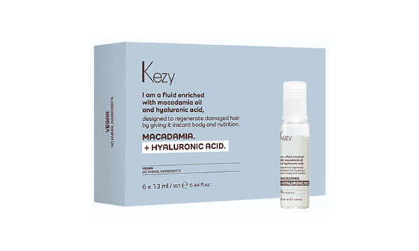 Kezy I am Macadamia Hyaluronic Флюид для восстановления слабых и поврежденных волос 6 х 13 мл