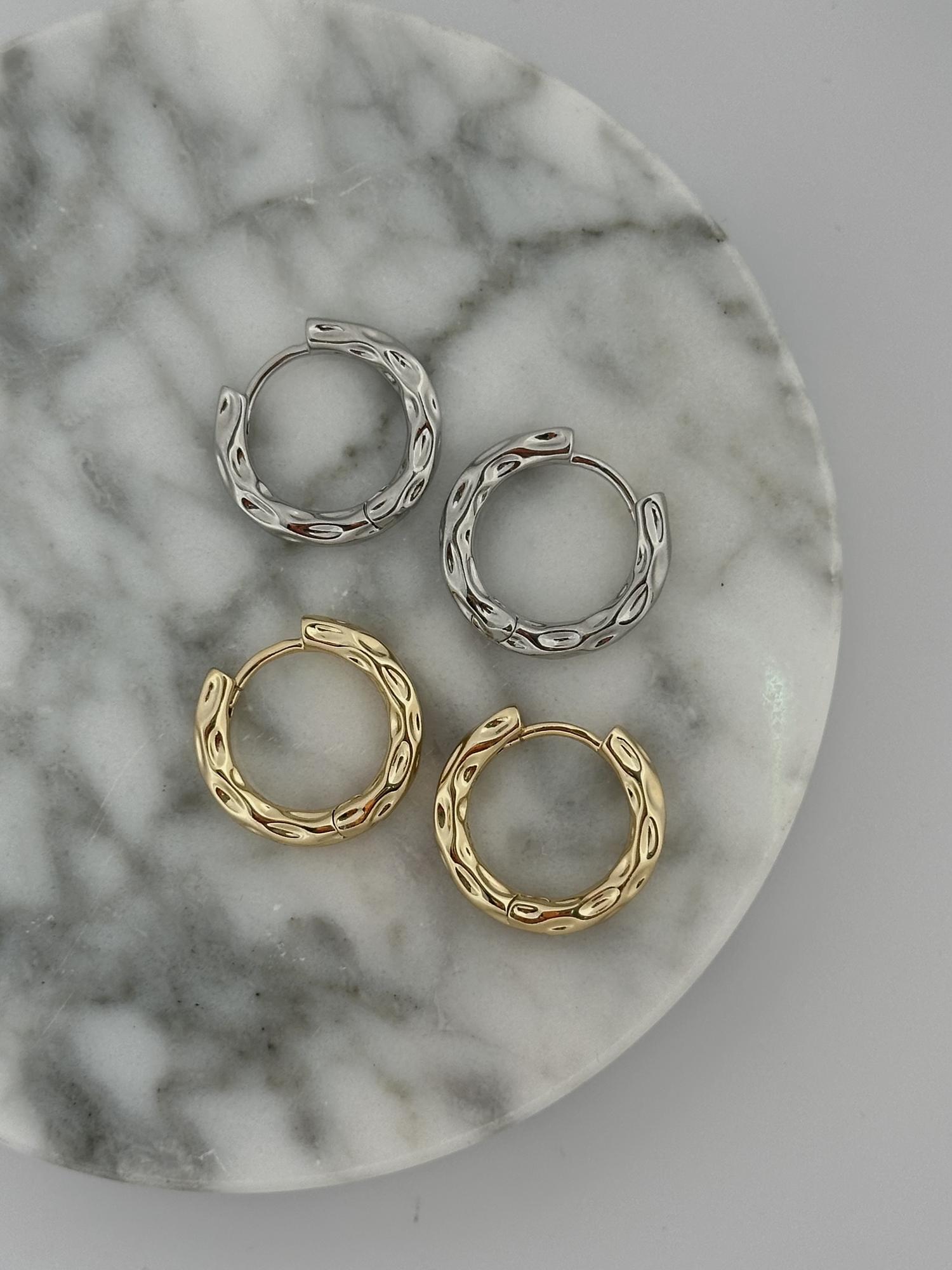 Серьги базовые конго мятые