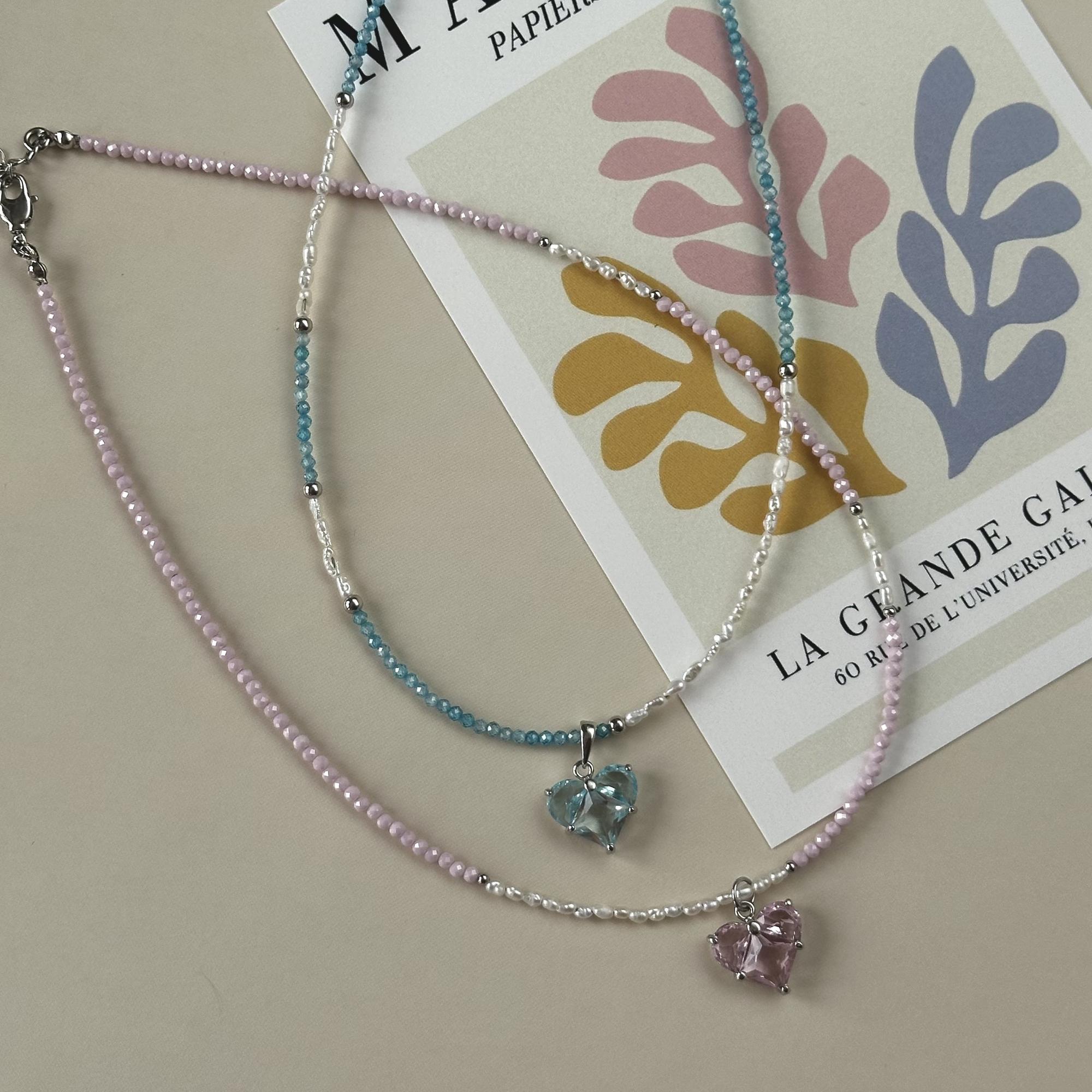 Чокер с сердцем и натуральным жемчугом