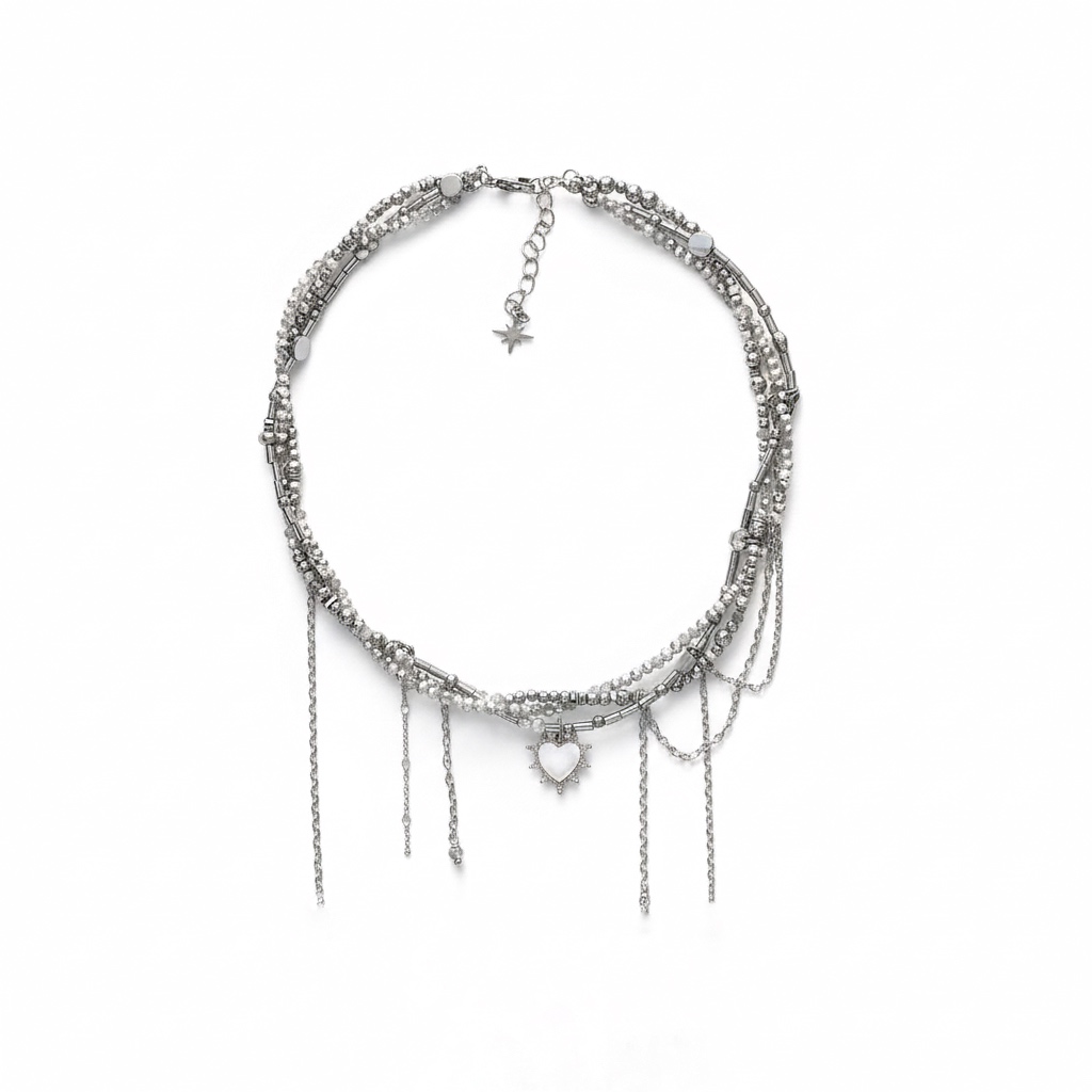 Многослойное колье в стиле гранж