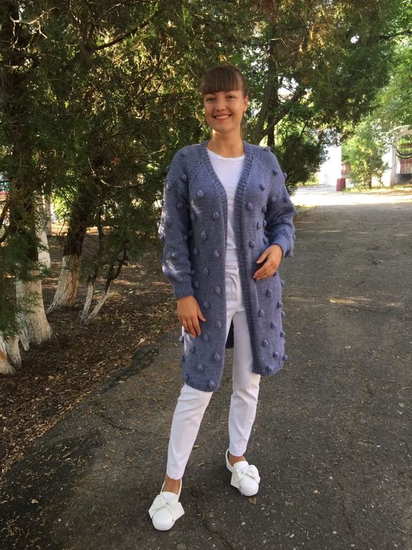 Описание вязания Кардиган “Шишки”