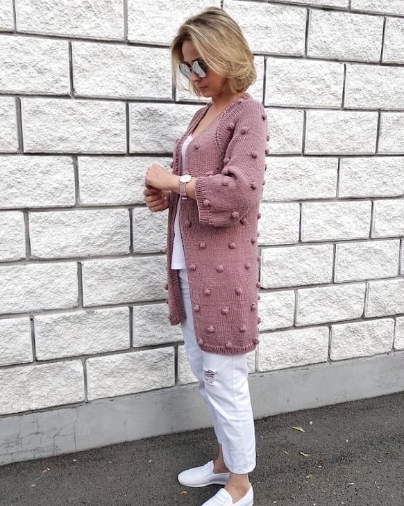 Описание вязания Кардиган “Шишки”