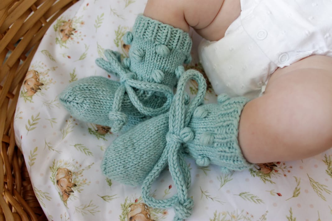 Описание вязания Носочки "Горошки"