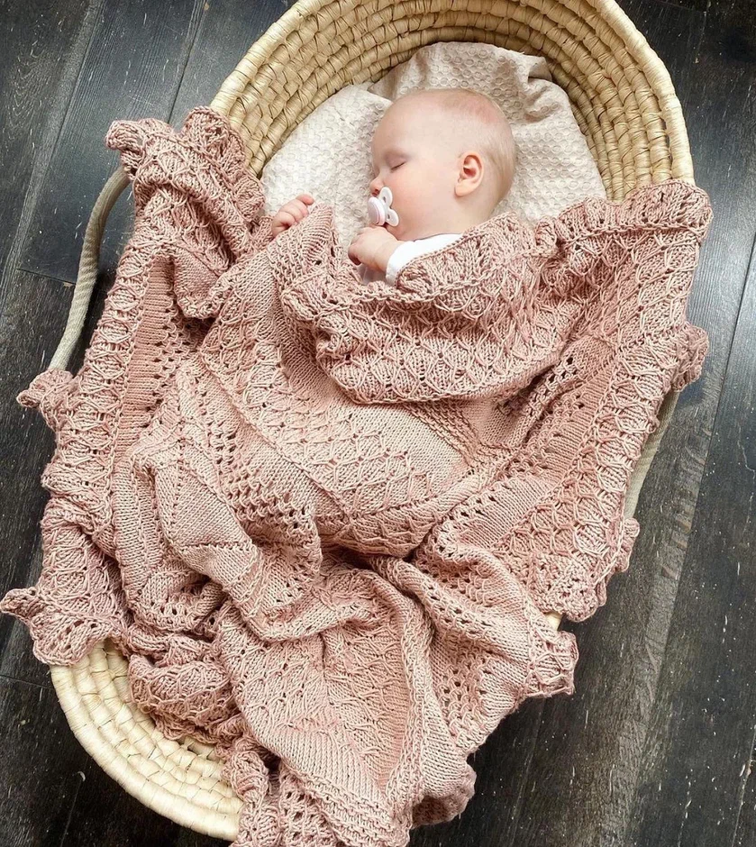 Описание вязания Плед Хризантема