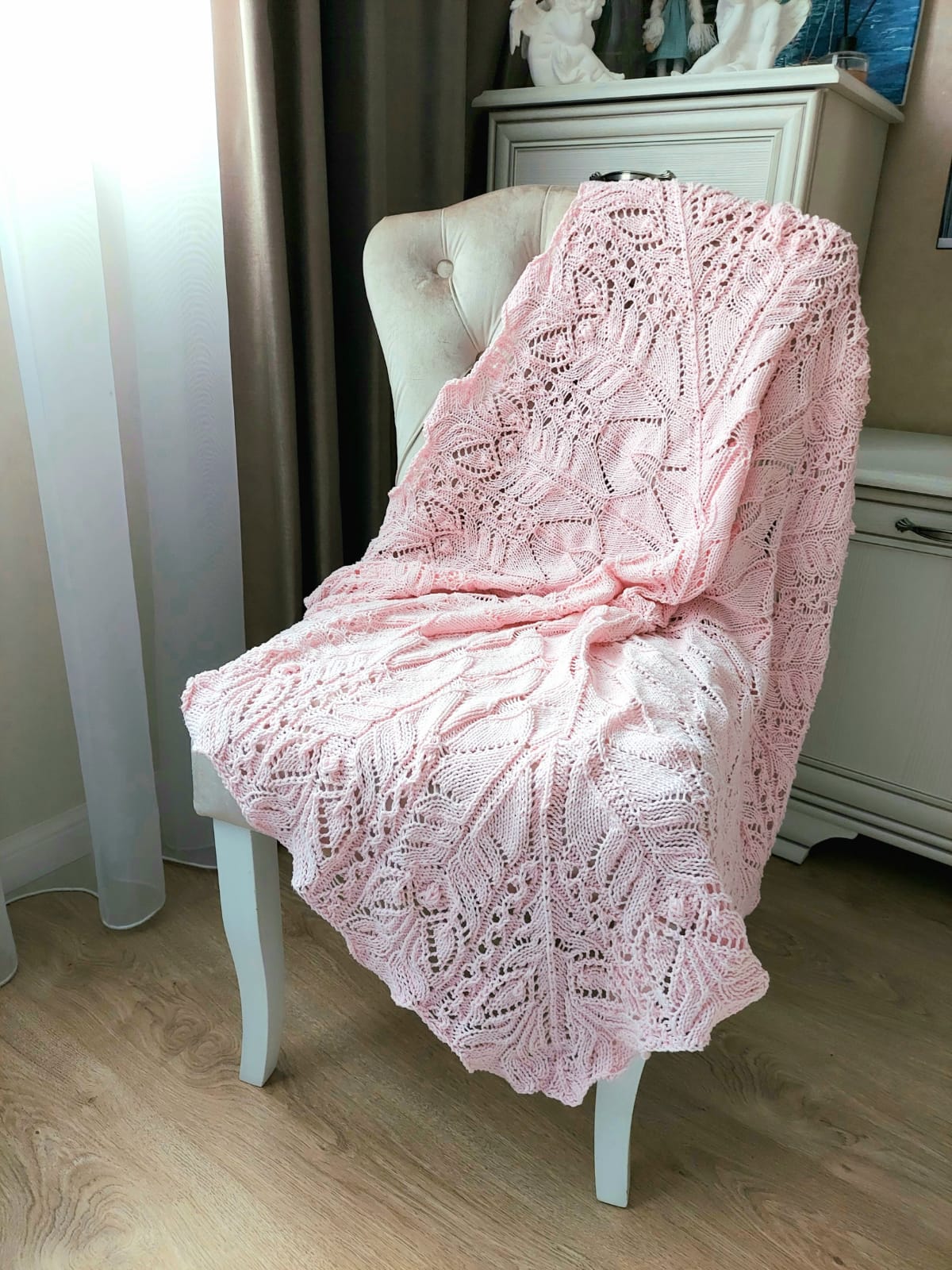 Описание вязания Плед Крылья ангелов