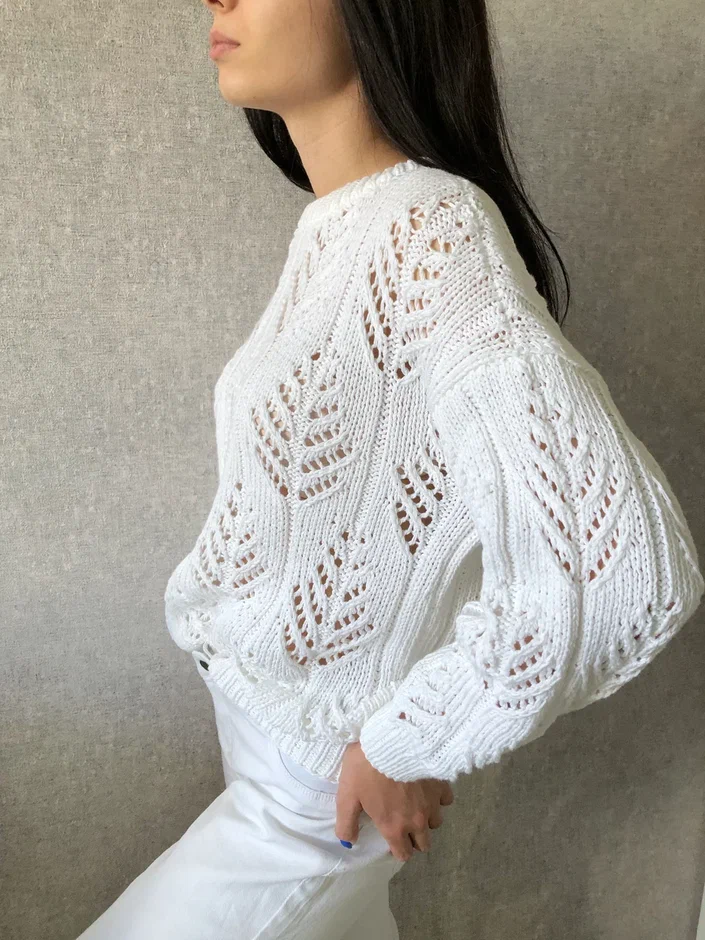 Описание вязания джемпера Ёлки