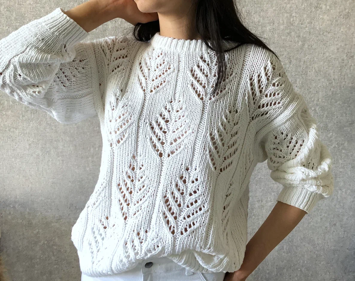 Описание вязания джемпера Ёлки