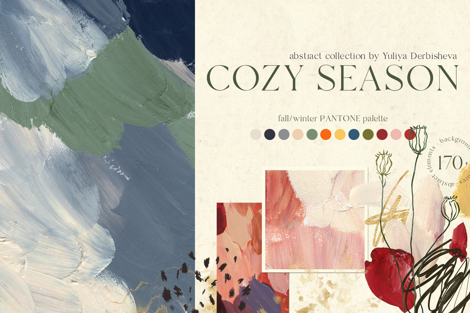 Cozy season fall winter abstract textures