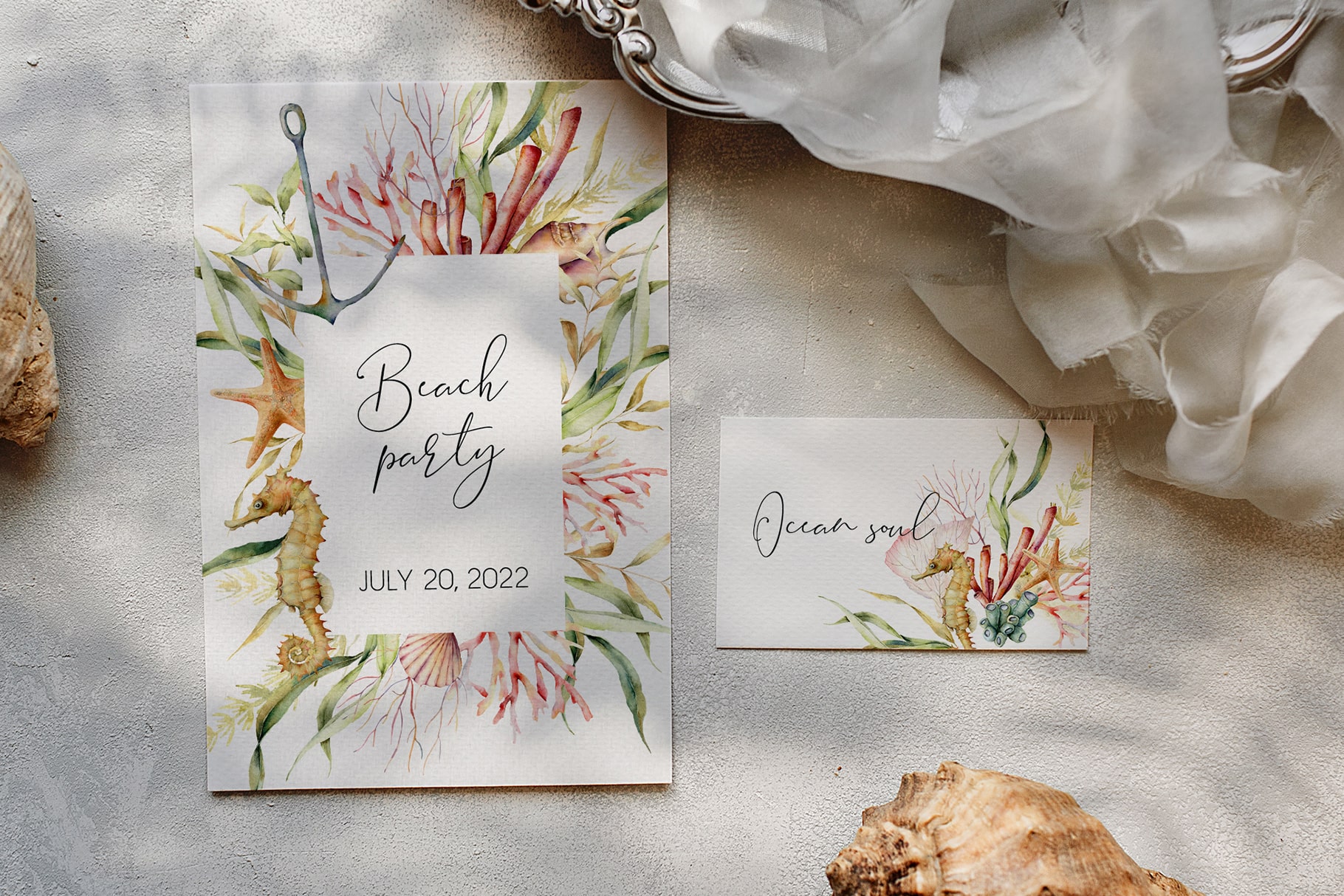 Ocean Soul sea animals illustration watercolor clipart