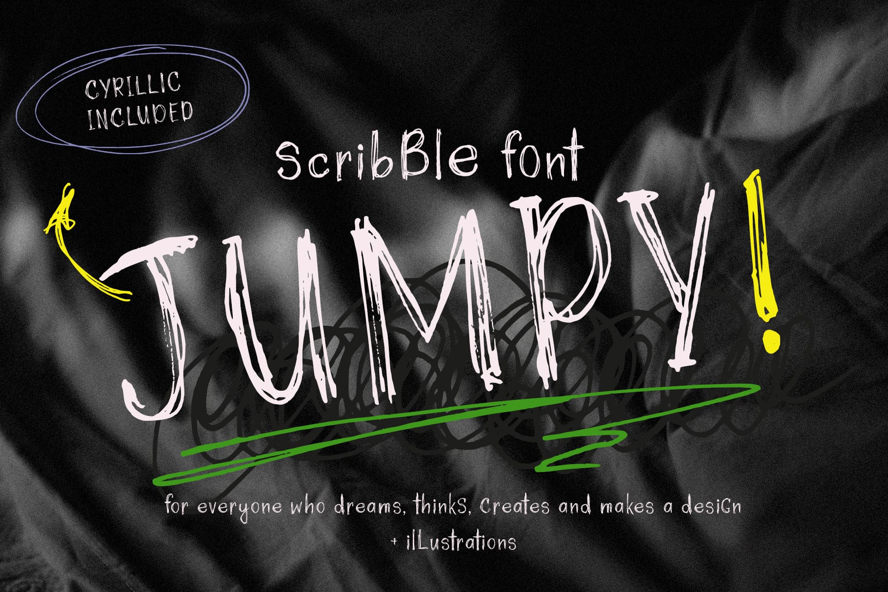 Jumpy scribble handwriting font