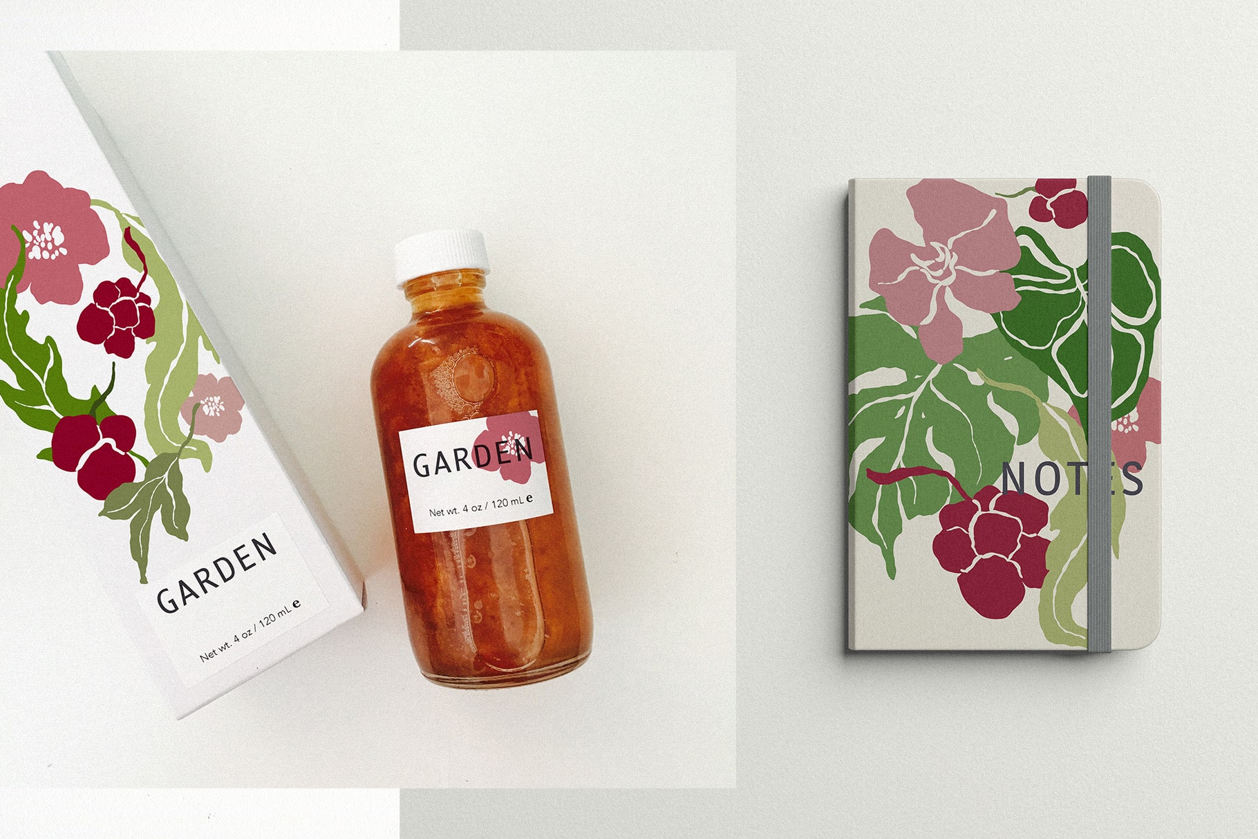 Jungle abstract vector flowers leaves naive illustrations